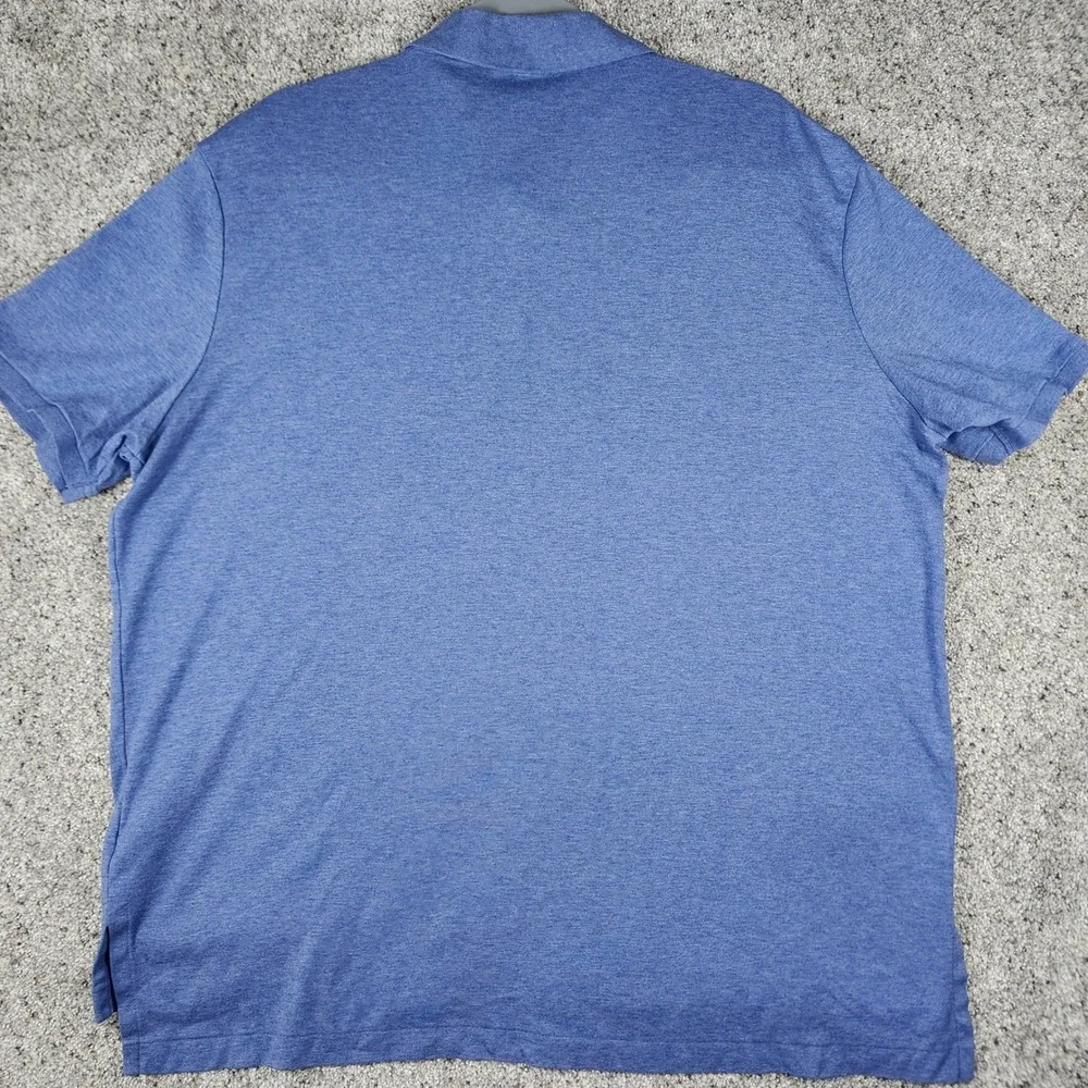 Polo Ralph Lauren Polo Shirt Mens XXL Pima Soft Touch Blue Orange Pony Excellent